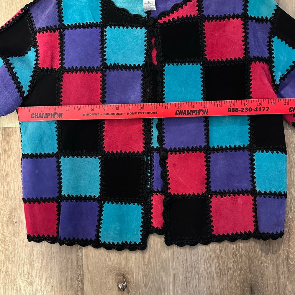 Vintage Patchwork Leather Jacket Boho Southwester… - image 3